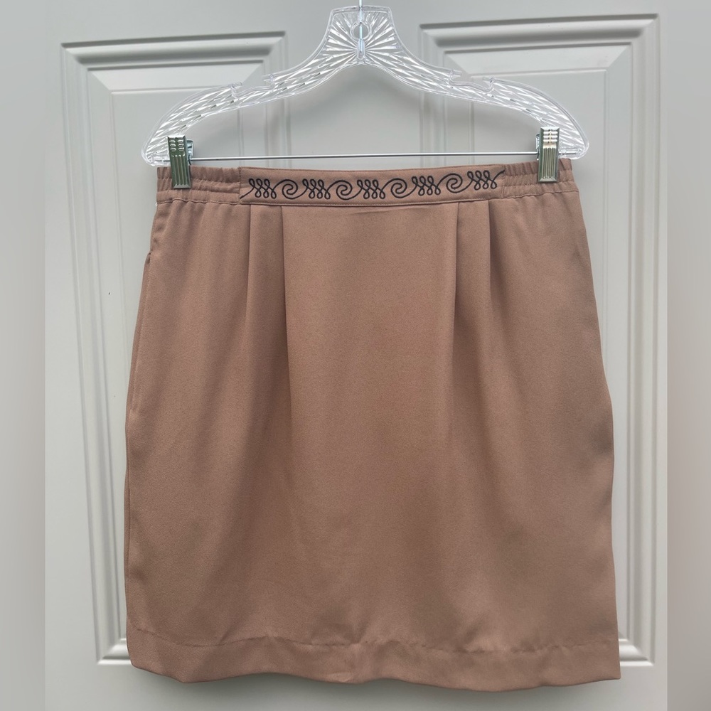 Embroidered Mini Skirt With Pockets